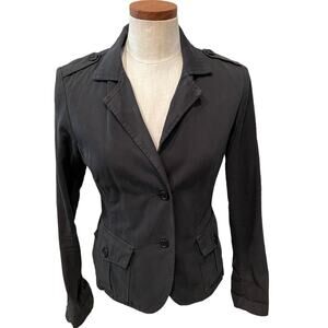 James Perse Military Denim Blazer Vintage Black